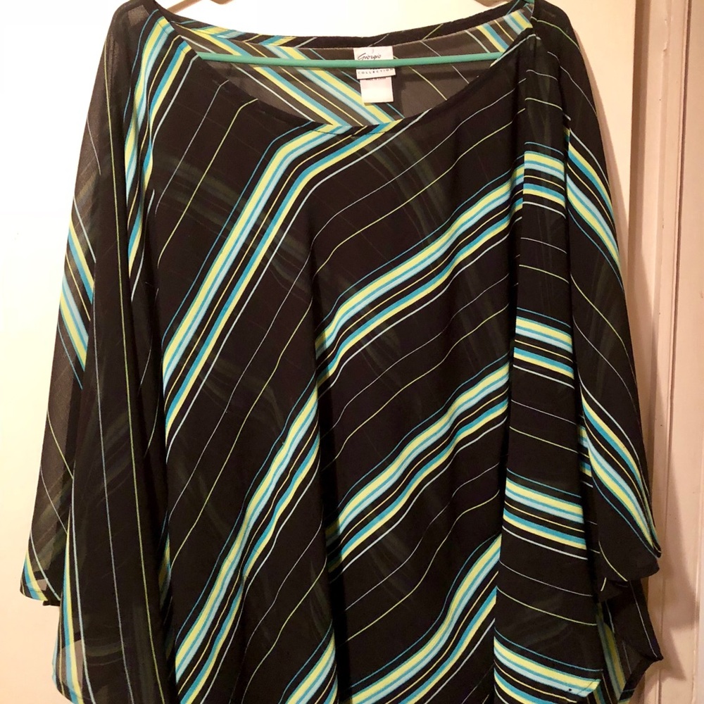 Striped cover top.